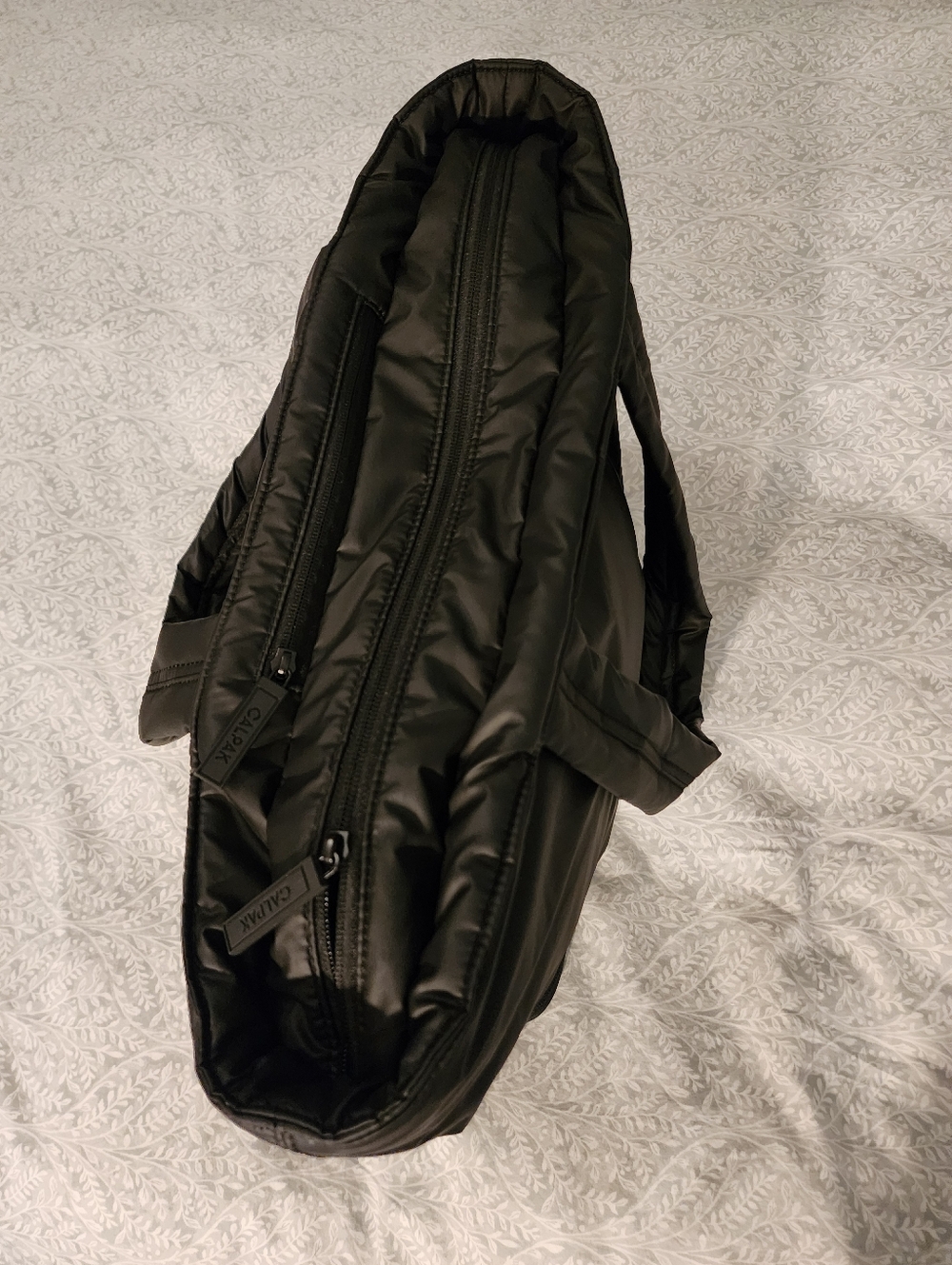 Luka Expandable Laptop Tote in Matte Black - Picture 13 of 16